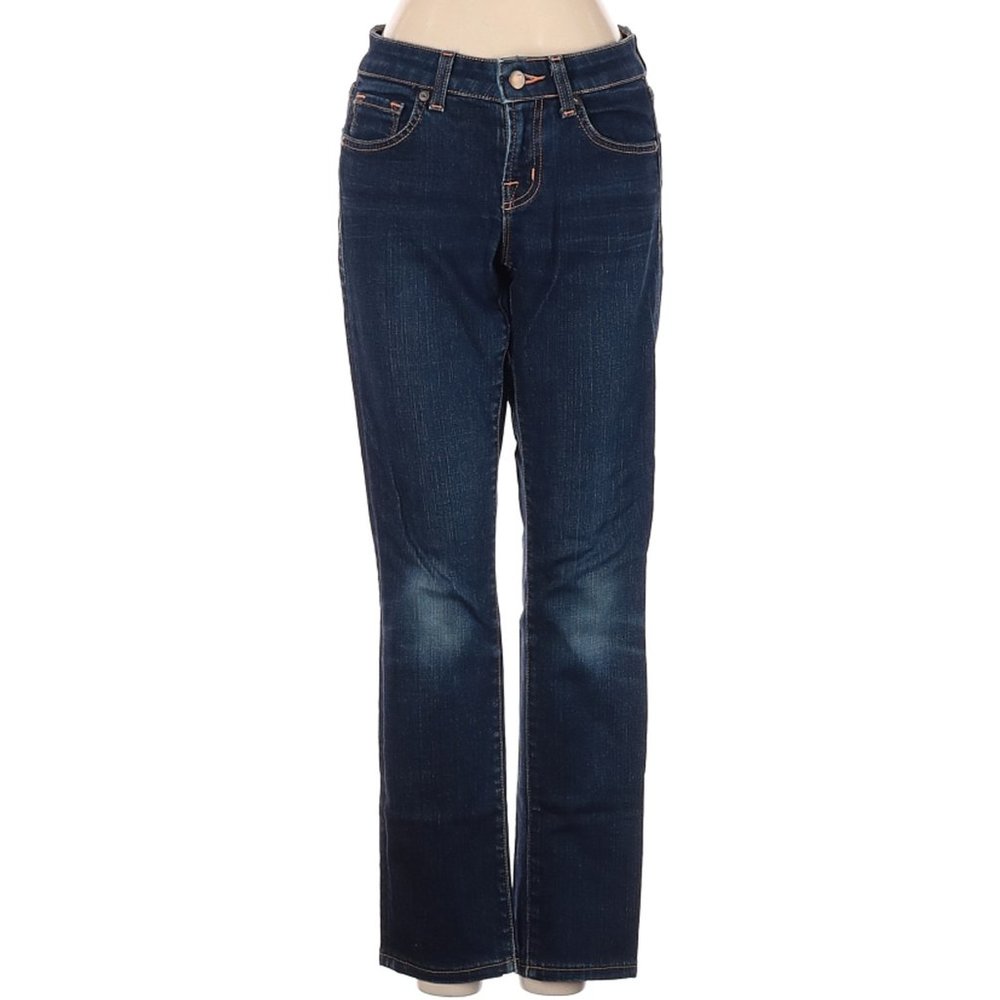 J Brand Jeans Blue Whiskering Straight Leg High Rise Size 26 #463